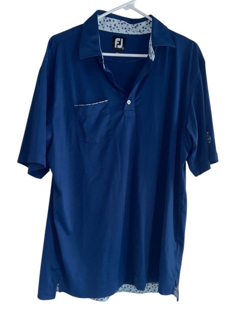 FootJoy Mens Polo Shirt Sz L Navy Blue Golf Sports Athleisure